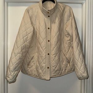 L.L. Bean Women's Beige Quilted Puffer Jacket
